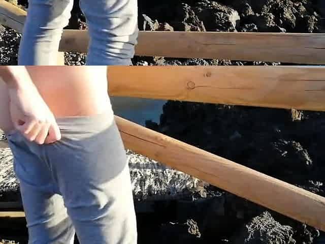 Risky Public Handjob and Nude Blonde Teen