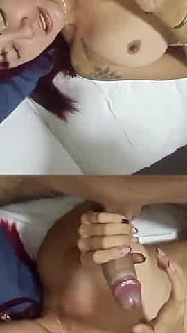 POV Amateur Threesome with Two Latin Cocks Loaded with a Lot of Milk
