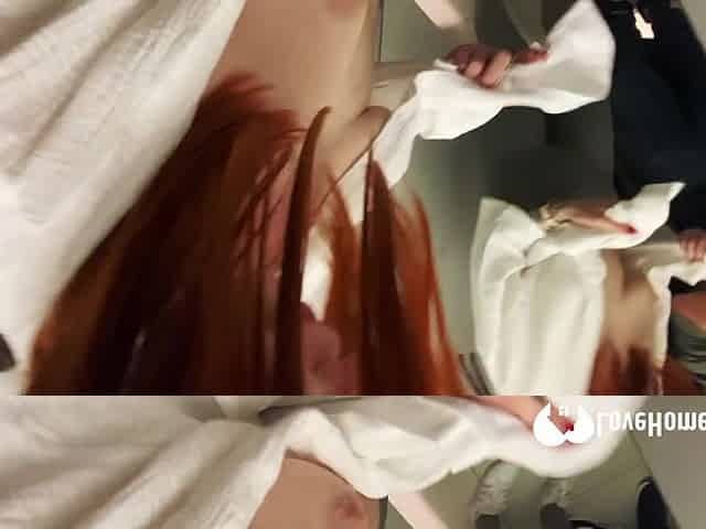 Redhead girl wanted to fuck in dressing rooms