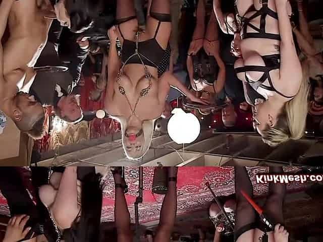 Slaves endure BDSM sex in a wild orgy