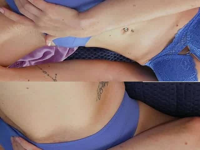 Hot busty MILF plays with butt plug and fingers her cunt