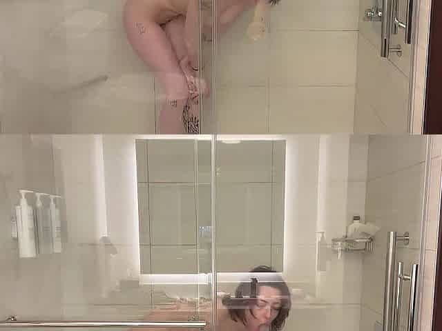A glass shower in the hotel room?