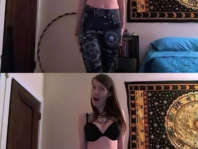Small tit brunette amateur tugs on a big willie