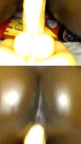 Bouncing My Booty Riding Monster Dildo Screaming Moaning Orgasm