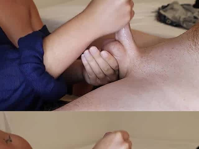 POV Cute Med Student Giving Lubed Tugjob Cum Explosion All over Titties Coarse Tugjob Leaking Titties.