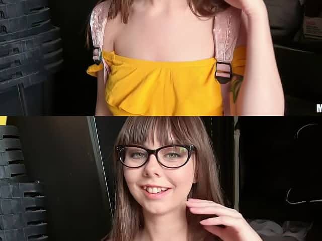 Picked up nerdy teen gets stuffed with an enormous cock. Dayum!