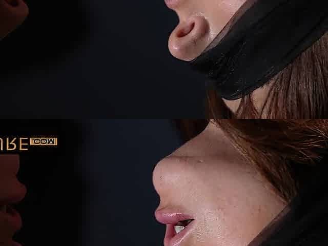 Blindfolded trio with Clara Mia and Lumi Ray
