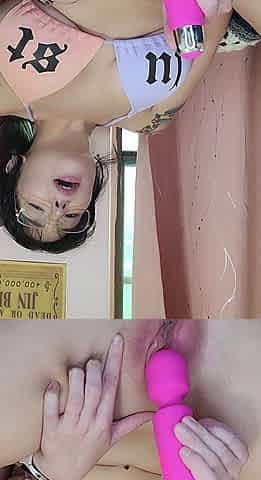 Stacked brunette goes solo toys and masturbation