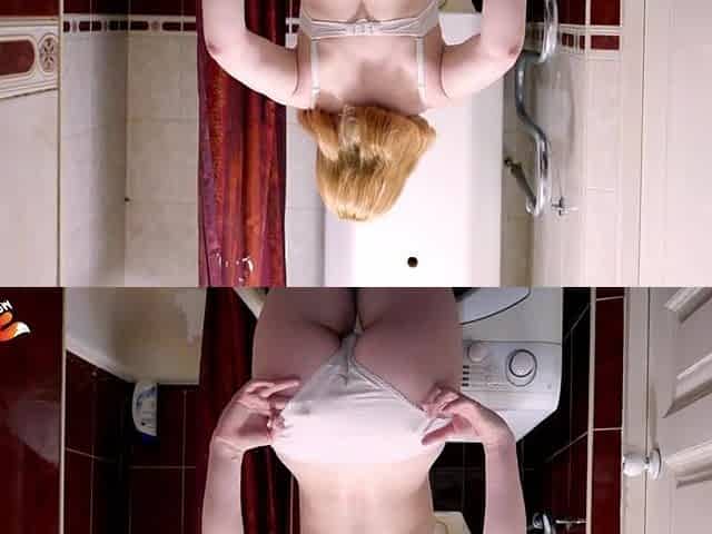 Fitness Chick Vehement Fingering Cunt in the Shower - Solo