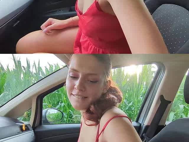 I Got Fucked Outdoors in the Car Like a Slut and I Eat His Cum