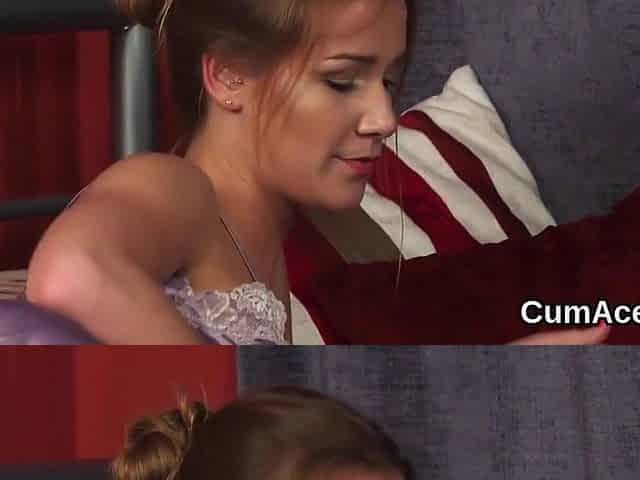Hot Peach Gets Cum Shot On Her Face Gulping All The Love Juice