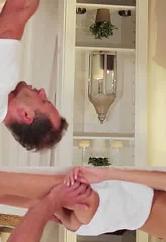 Brunette beauty having amazing massage