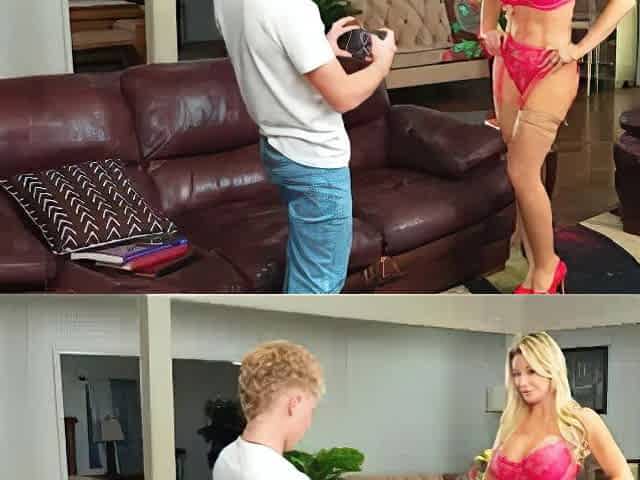 Busty Stepmom In Red