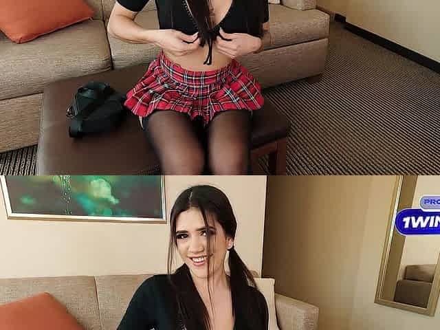 Cute Latin chick Cutie Craves Giant Dick in Her Pink Vagina