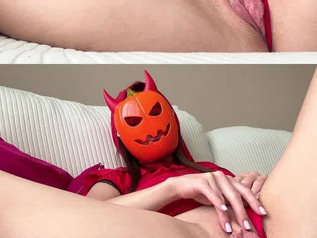 Sexy Witch Discovered Her Super Wet Pussy on Halloween and Decided to Bring Herself to Orgasm