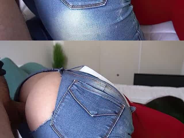 WHAT BOOTY! I bang my sister's most good ally throughout ripped jeans
