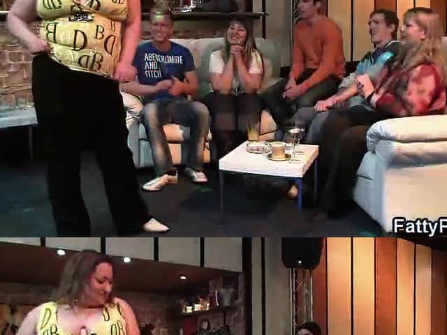 Fatty Admirers Get Lucky - BBW milf with giant boobs and big ass gets screwed on public