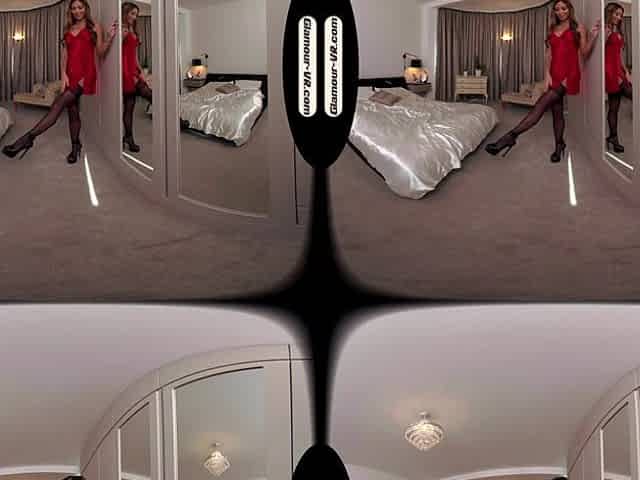 Natalia Forrest Boudoir Outfit With Black Stockings & Glass Dildo Joi Treat - 8k Vr