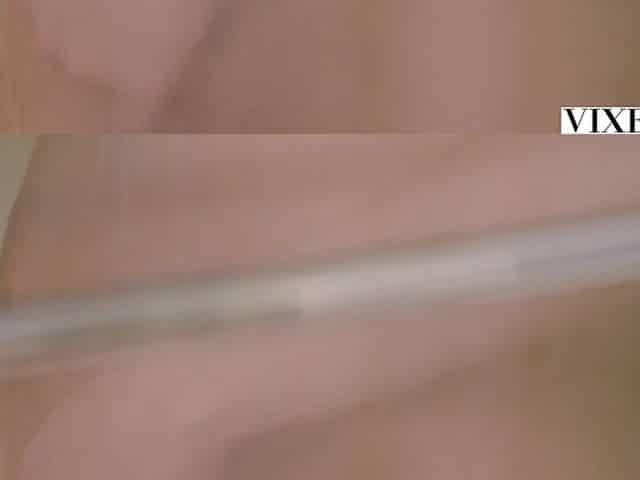 Cute blonde Ashlee Mae gets caught masturbating in the shower by Charles Dera and her pussy fucked well