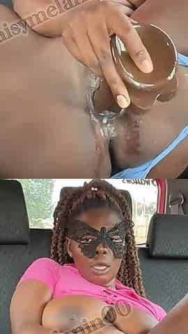 Big Butt Horny Girl Rides Dildo with Her Wet Cream Dripping Pussy Close up.