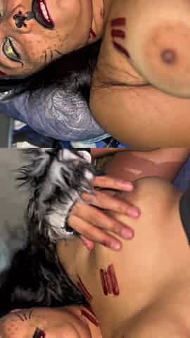 Halloween Party, She Can't Stand the Heat and They Look for a Room to Fuck, She Blew It All up