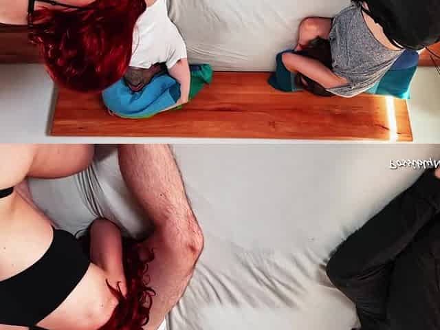 Creampied Her Redhead Stepsis Next to Her