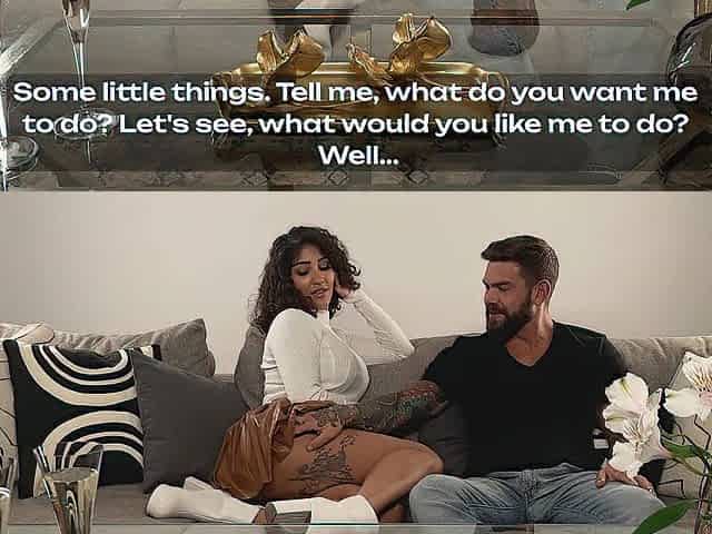 Exotic stunner Venus Afrodita shows her divine charms to a tattooed sex god