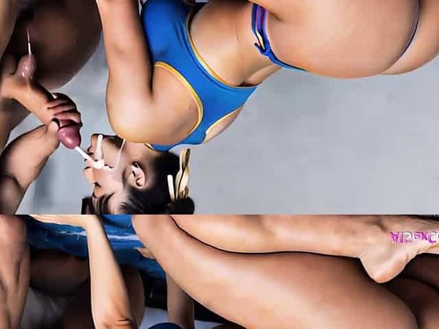 Asian queen Chun-Li gets pounded anal and drenched in cum