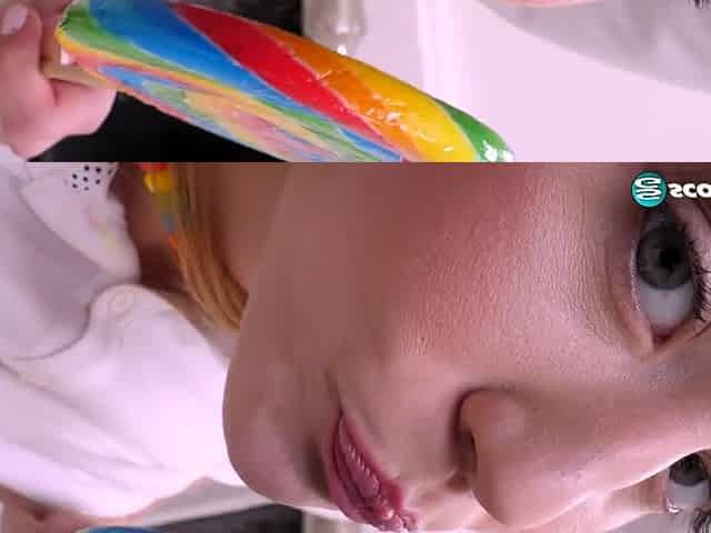 Tight Teen Ali Novak Rubs a Lollipop All Over Her Sweet Pussy - Ali Novak - 18eighteen