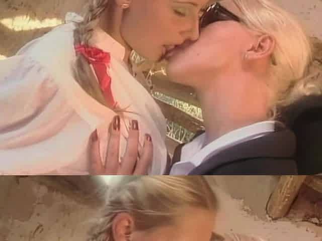 Lesbian Orgasms for Two Blondes in the Barn