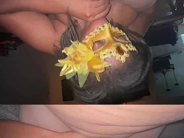 Masked Black Sucks Latino Knob Untill That guy Cums In Her Throat