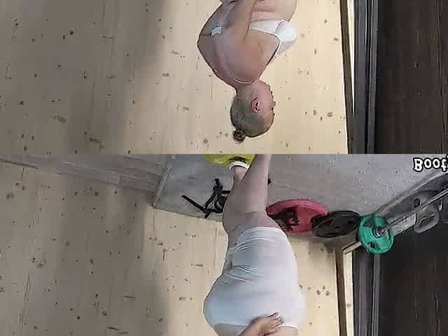 Obese cutie loves to bang her coach during training