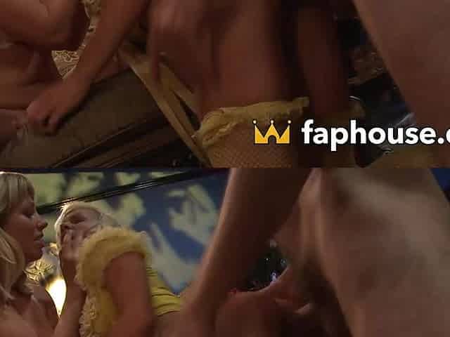 Slinky women bathed in cum after impaling and