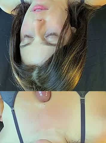 Wet and messy amateur blowjob and handjob