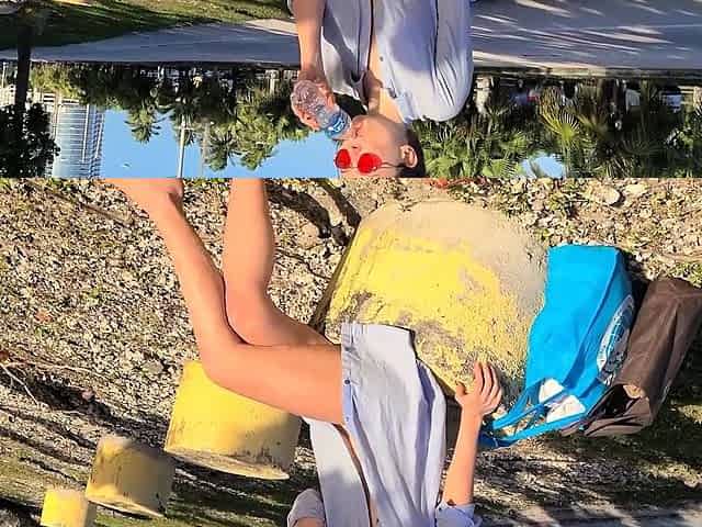 Amateur teen hottie having outdoor 1 on 1 sex for money