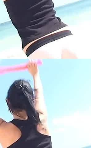 Boobs Jumping on Beach!