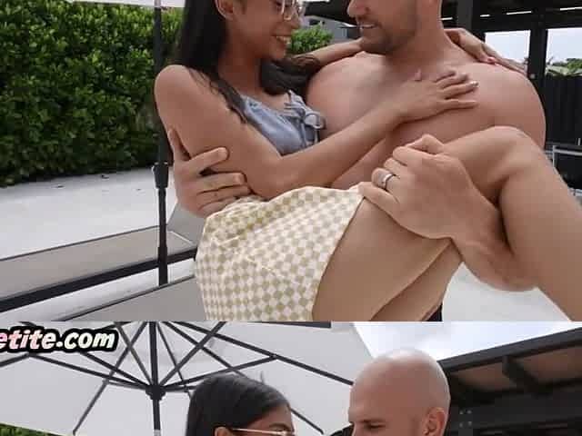 Babe Tries Huge Cock - Petite Cutie