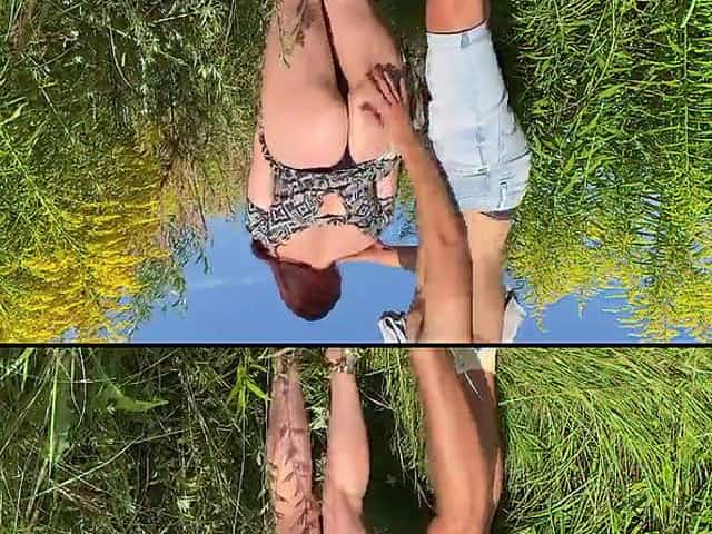 Redhead PAWG Wife offers her Russian Cunt In The Bushes