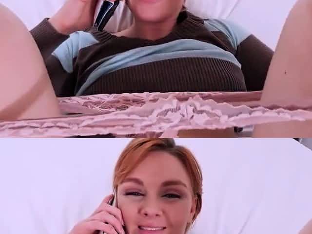 I fucked my redhead stepmom while she was on the phone