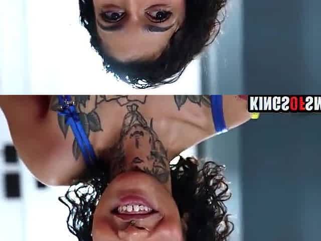 Tattooed wench DPed by large ebony dicks