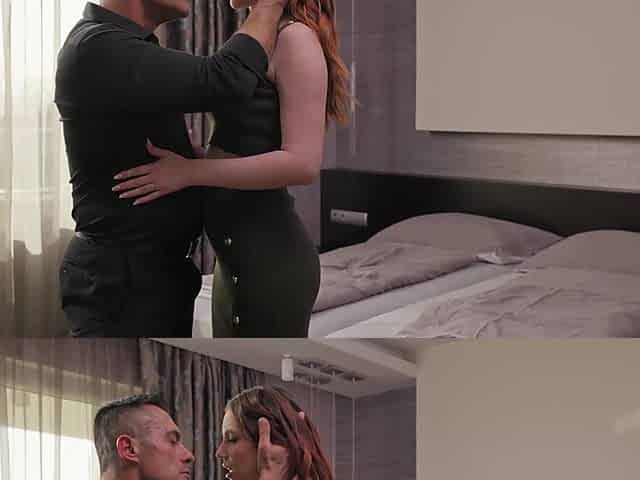 Redhead beauty Leya Desantis enjoys passionate intimacy with her partner Renato