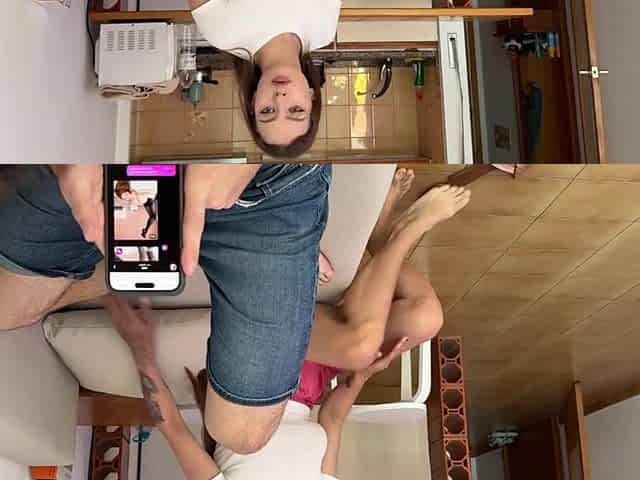 Step sis get concupiscent 'cuz of recent AI app. I cum twice on her cunt and butt