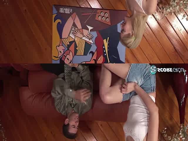 Sexy Blonde 69s Upside Down And Rides A Huge Cock With Ally Ann