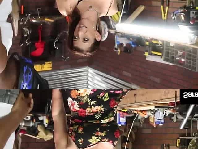 Insatiable Cougar in a Dress Sara Jay Fucks the Garage Dude