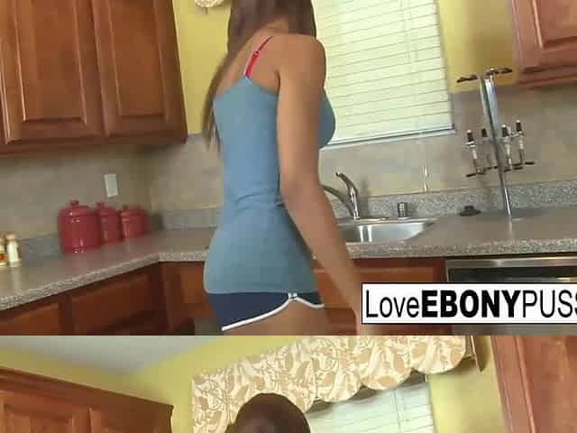 Jordin Skye has interracial sex in the kitchen