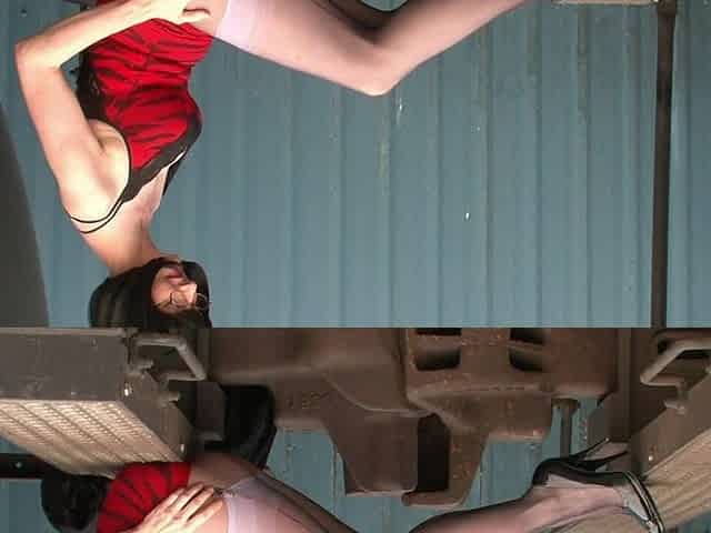 Train Tramp, in Layered Nylons - Nylon Slut Sneaks Into Railway Yard