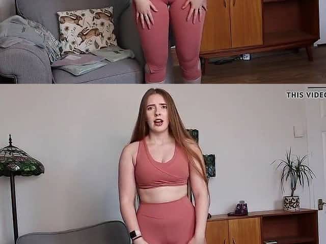Fresh hawt marvelous beauty try on leggings cameltoe camel toe