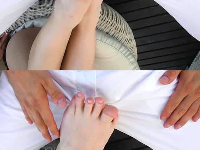 Foot fetish and pussy riding with horny redhead Sata Jones
