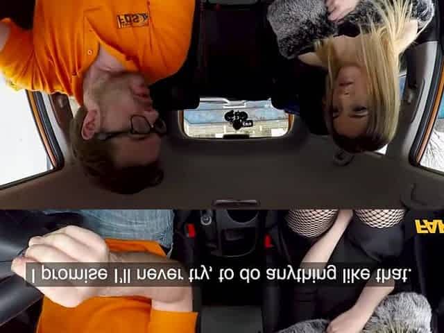 Fake Driving School - Rhiannon Ryder screwed in ebony fishnet nylons
