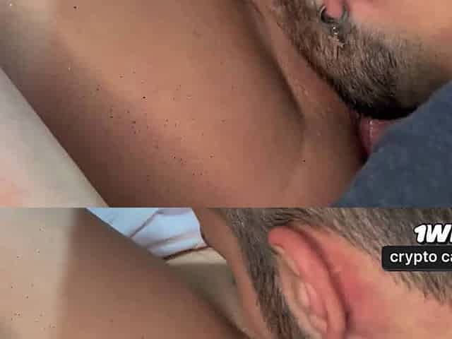 Couple in love getting in with desire and total of horny